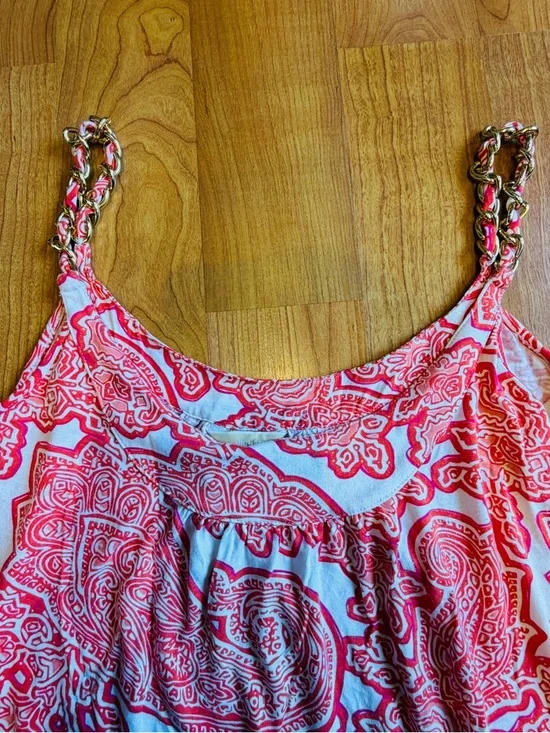 Michael Kors Women’s Orange  Paisley Pattern Sleeveless Too Blouse Size Medium - Picture 6 of 10